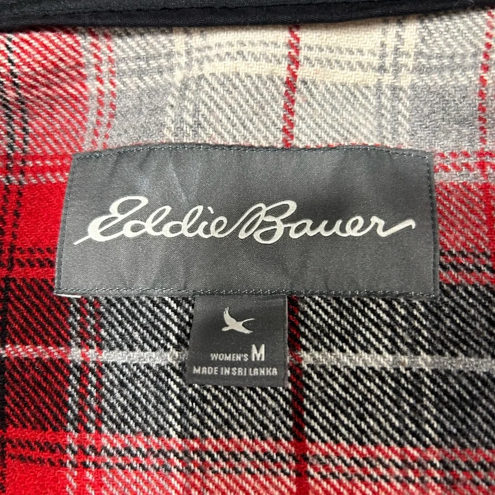 Eddie Bauer Wool Blend Cape Blanket Poncho size M Plaid Fall Winter Lumber Jill